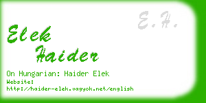 elek haider business card